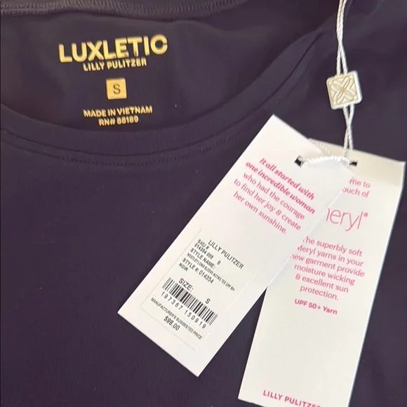 LUXLETIC Black Long Sleeve Top and Leggings Set Lily Pulitzer Westley Set small - Picture 3 of 5